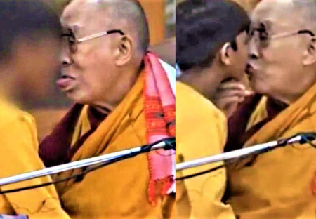 Un vídeo muestra al Dalai Lama besando a un niño en los labios